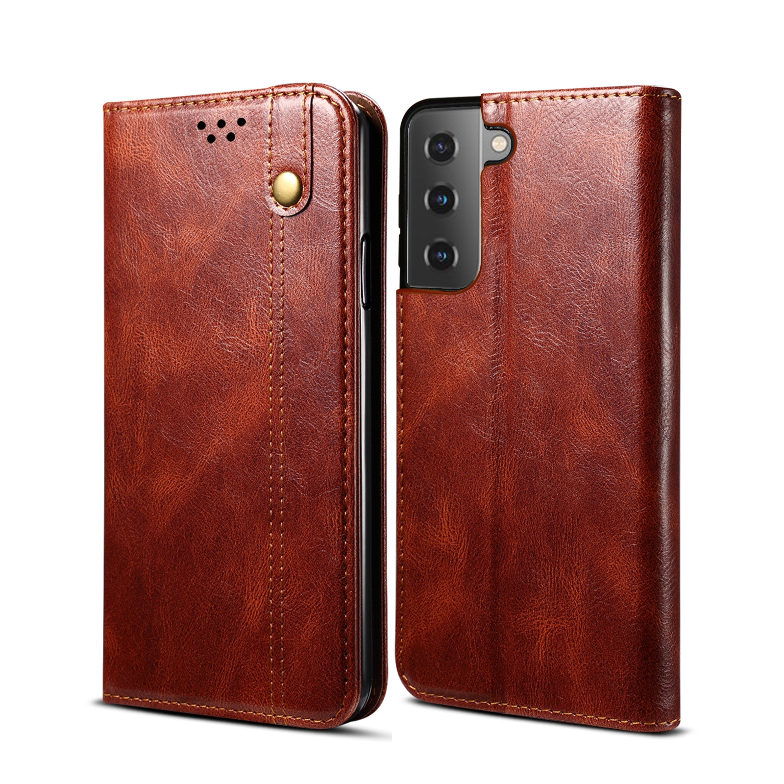 For Samsung Galaxy S22 5G Simple Wax Crazy Horse Texture Horizontal Flip Leather Phone Case with Card Slots & Holder(Brown) For Samsung Galaxy S22 5G Simple Wax Crazy Horse Texture Horizontal Flip Leather Phone Case with Card Slots & Holder(Brown)