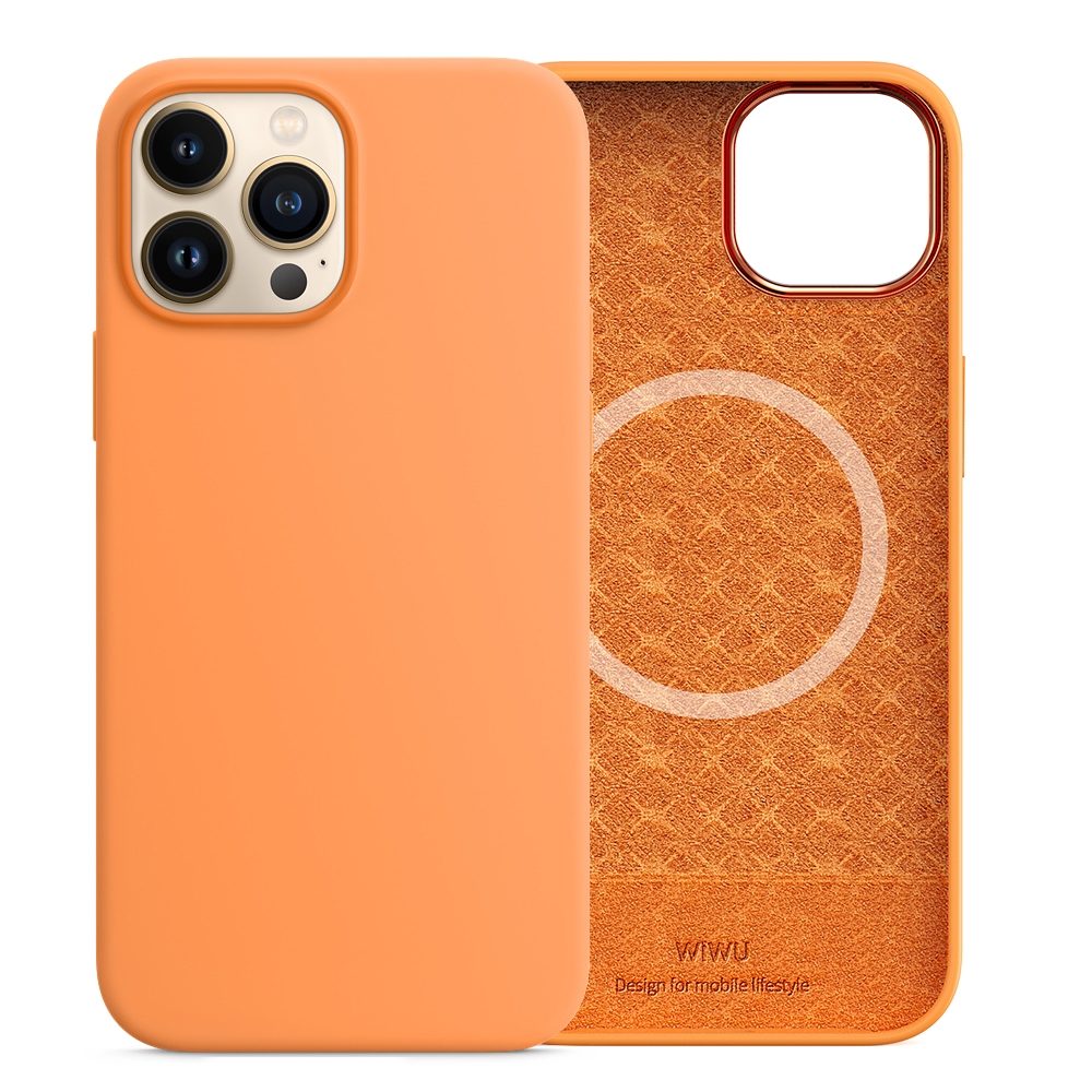 For iPhone 13 Pro Max WiWU Magsafe Magnetic Silicone Phone Case (Marigold) For iPhone 13 Pro Max WiWU Magsafe Magnetic Silicone Phone Case (Marigold)
