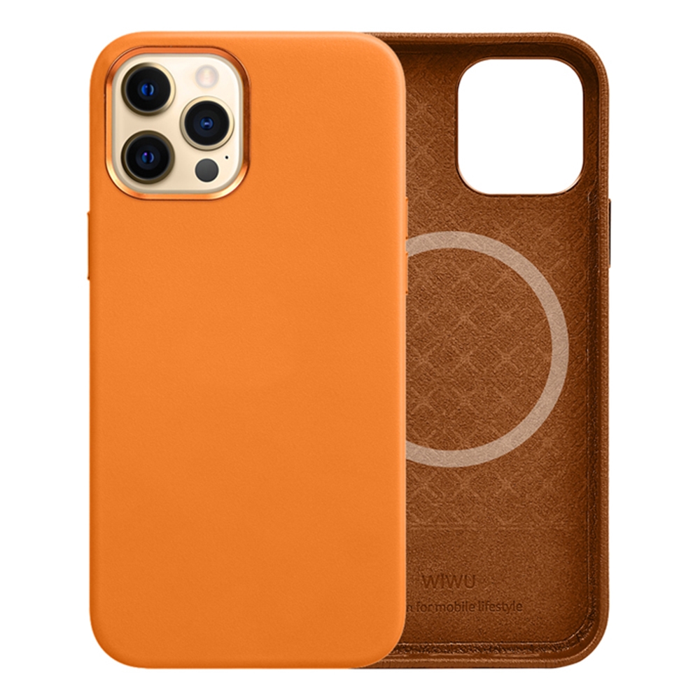 For iPhone 13 Pro Max WiWU PU Leather + Metal Magsafe Magnetic Phone Case (Brown) For iPhone 13 Pro Max WiWU PU Leather + Metal Magsafe Magnetic Phone Case (Brown)