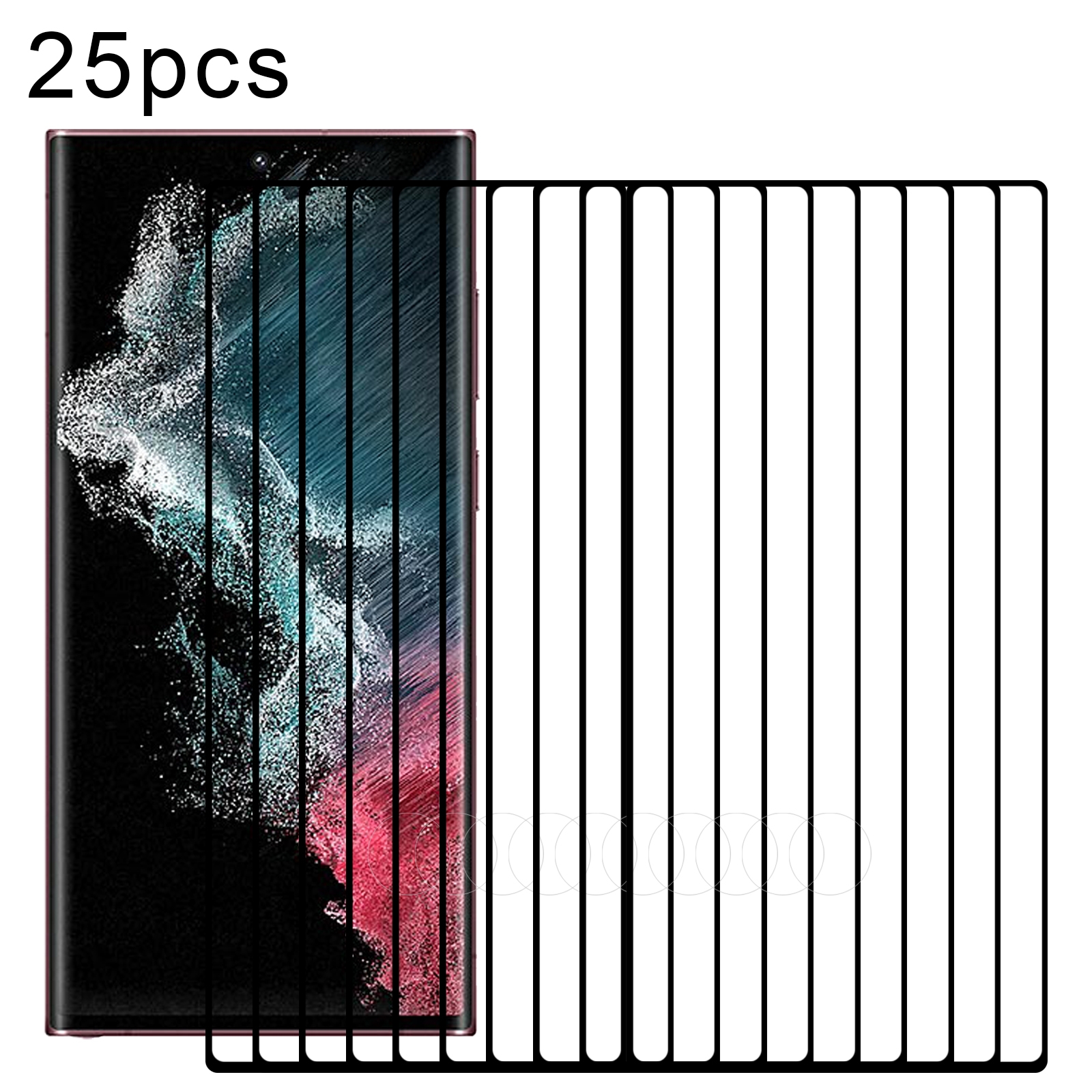 For Samsung Galaxy S22 Ultra 5G 25pcs Full Glue 3D Curved Edge Screen Tempered Glass Film(Black) For Samsung Galaxy S22 Ultra 5G 25pcs Full Glue 3D Curved Edge Screen Tempered Glass Film(Black)