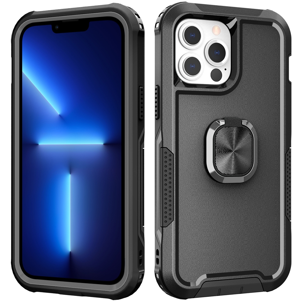 For iPhone 13 Pro Max 3 in 1 PC + TPU Phone Case with Ring Holder (Black) For iPhone 13 Pro Max 3 in 1 PC + TPU Phone Case with Ring Holder (Black)