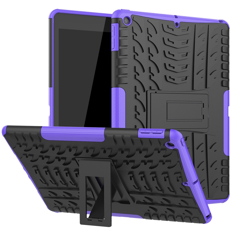 For iPad 10.2 2021 / 2020 / 2019 Tire Texture TPU + PC Shockproof Case with Holder(Purple) For iPad 10.2 2021 / 2020 / 2019 Tire Texture TPU + PC Shockproof Case with Holder(Purple)
