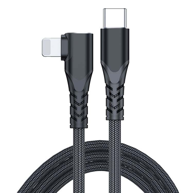 A6 PD 20W USB-C / Type-C to 8 Pin Elbow Data Cable for iPhone, iPad, Length:1m(Black) A6 PD 20W USB-C / Type-C to 8 Pin Elbow Data Cable for iPhone, iPad, Length:1m(Black)