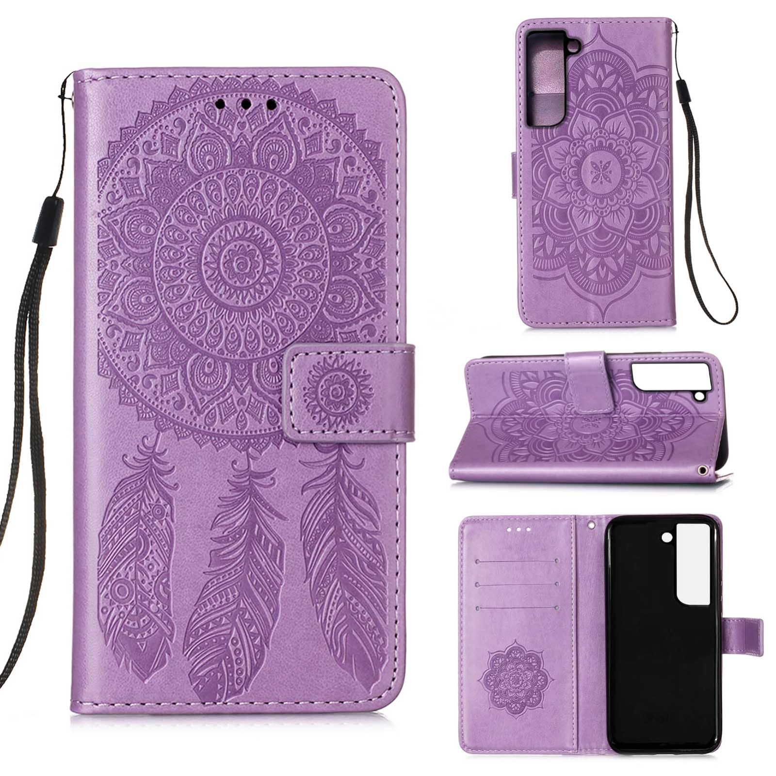For Samsung Galaxy S22+ 5G Dream Catcher Printing Horizontal Flip Leather Phone Case(Purple) For Samsung Galaxy S22+ 5G Dream Catcher Printing Horizontal Flip Leather Phone Case(Purple)