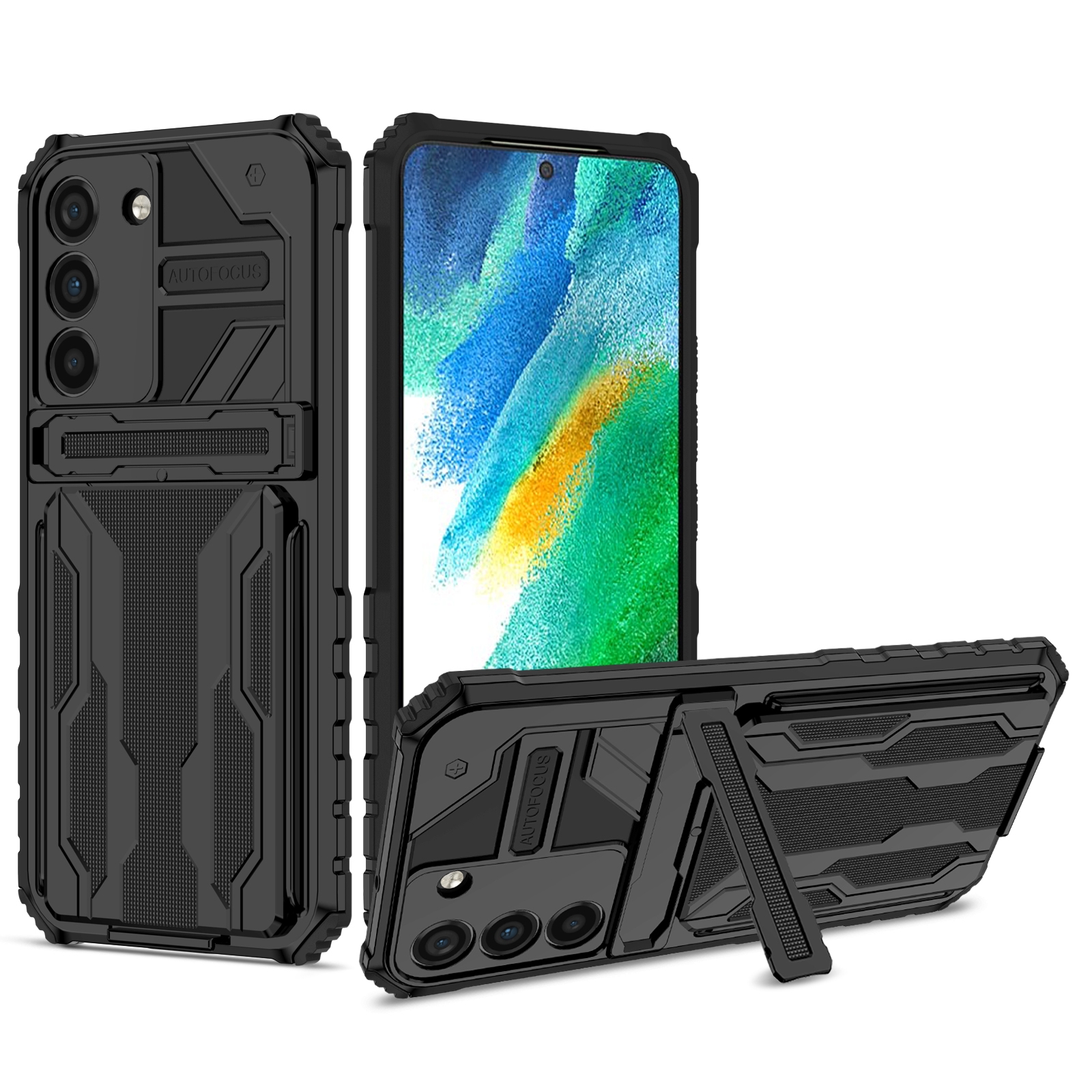 For Samsung Galaxy S22 5G Armor Card PC + TPU Phone Case(Black) For Samsung Galaxy S22 5G Armor Card PC + TPU Phone Case(Black)