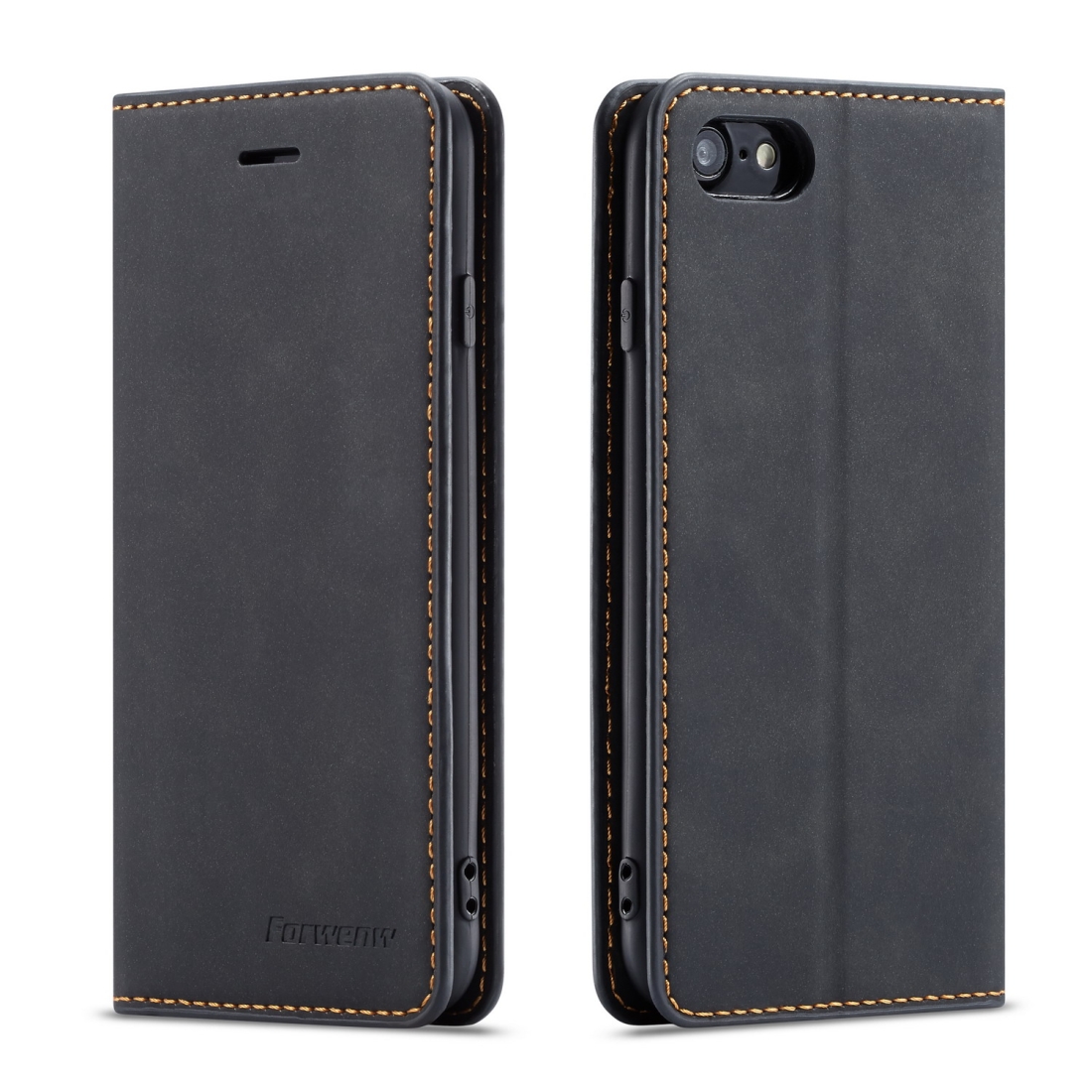 For iPhone SE 2022 / SE 2020 / 8 / 7 Forwenw Dream Series Oil Edge Strong Magnetism Horizontal Flip Leather Case with Holder & Card Slots & Wallet & Photo Frame(Black)