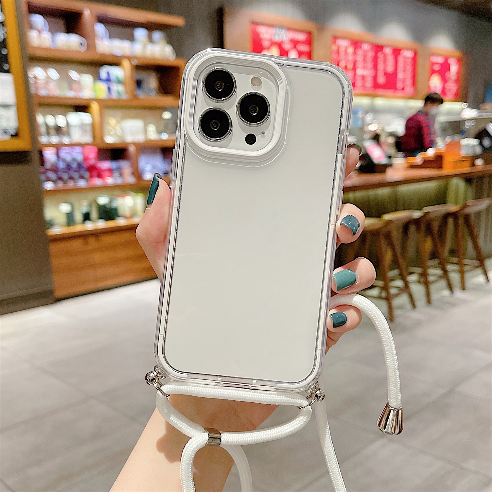 For iPhone 13 3 In 1 PC + TPU Transparent Phone Case(White) For iPhone 13 3 In 1 PC + TPU Transparent Phone Case(White)