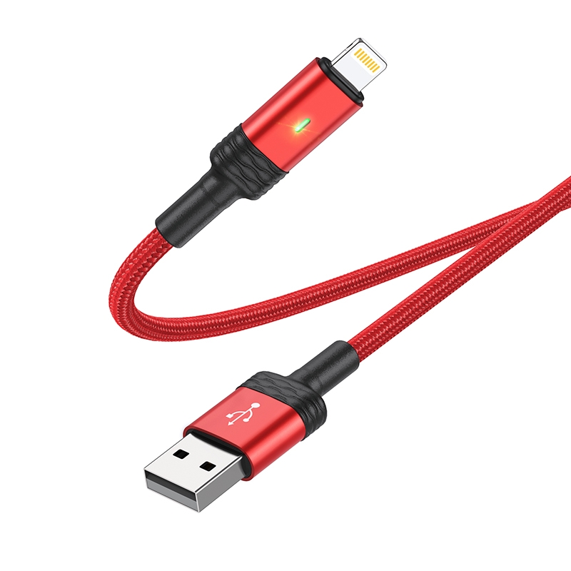Borofone BU30 1.2m 2.4A USB to 8 Pin Smart Power-off Charging Data Cable(Red) Borofone BU30 1.2m 2.4A USB to 8 Pin Smart Power-off Charging Data Cable(Red)