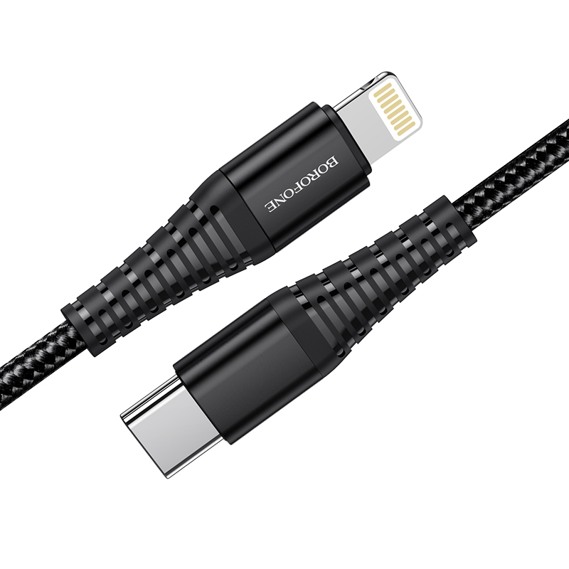 Borofone BU27 1.2m PD 20W Type-C to 8 Pin Cool Victory Charging Data Cable(Black) Borofone BU27 1.2m PD 20W Type-C to 8 Pin Cool Victory Charging Data Cable(Black)