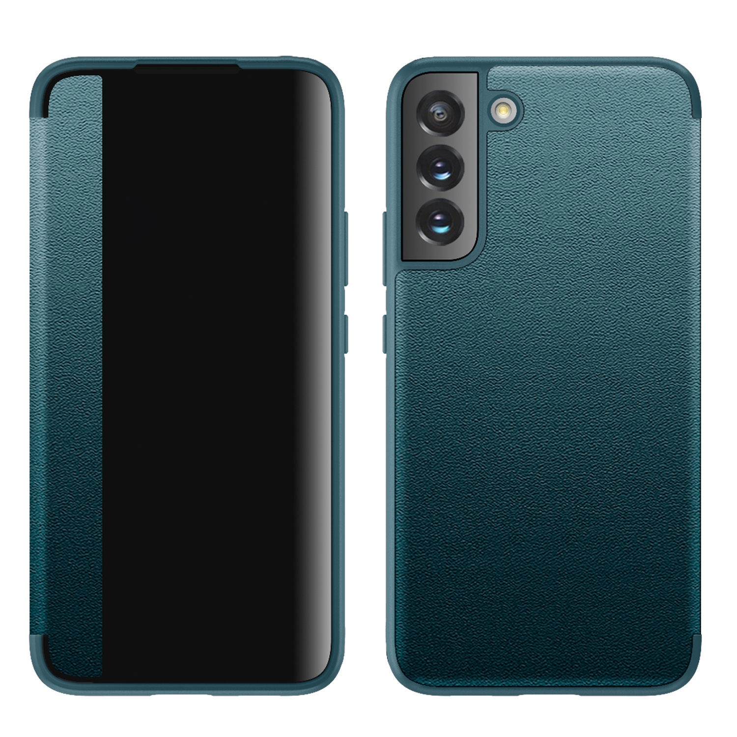 For Samsung Galaxy S22+ 5G Window View Leather Phone Case(Green) For Samsung Galaxy S22+ 5G Window View Leather Phone Case(Green)