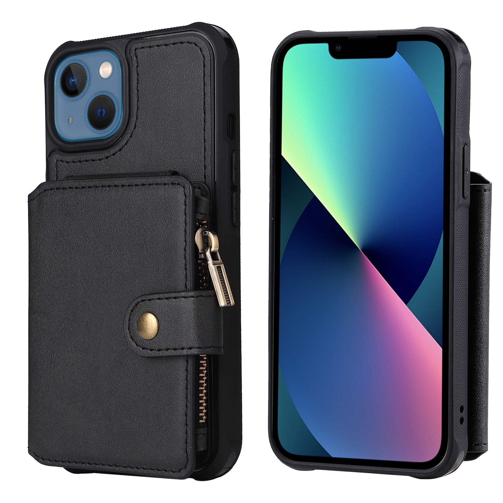 For iPhone 13 mini Zipper Shockproof Protective Phone Case (Black) For iPhone 13 mini Zipper Shockproof Protective Phone Case (Black)