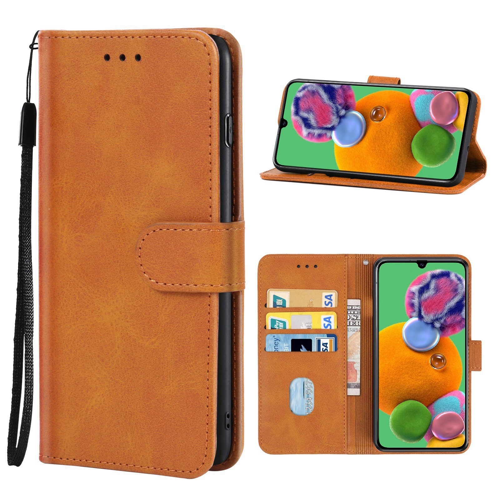 Leather Phone Case For Samsung Galaxy A90 5G(Brown) Leather Phone Case For Samsung Galaxy A90 5G(Brown)