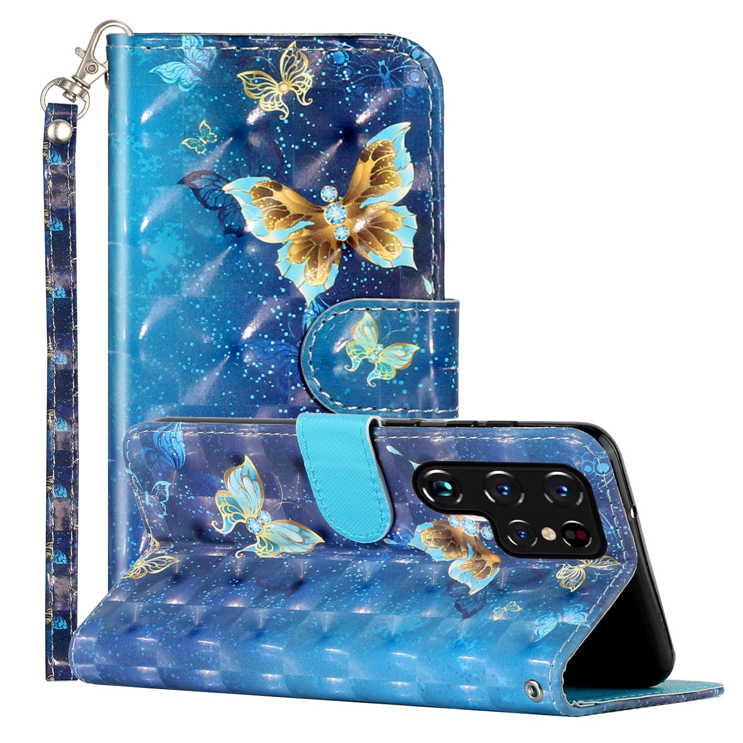 For Samsung Galaxy S22 Ultra 5G 3D Pattern Horizontal Flip PU Leather Phone Case(Rankine Butterfly) For Samsung Galaxy S22 Ultra 5G 3D Pattern Horizontal Flip PU Leather Phone Case(Rankine Butterfly)