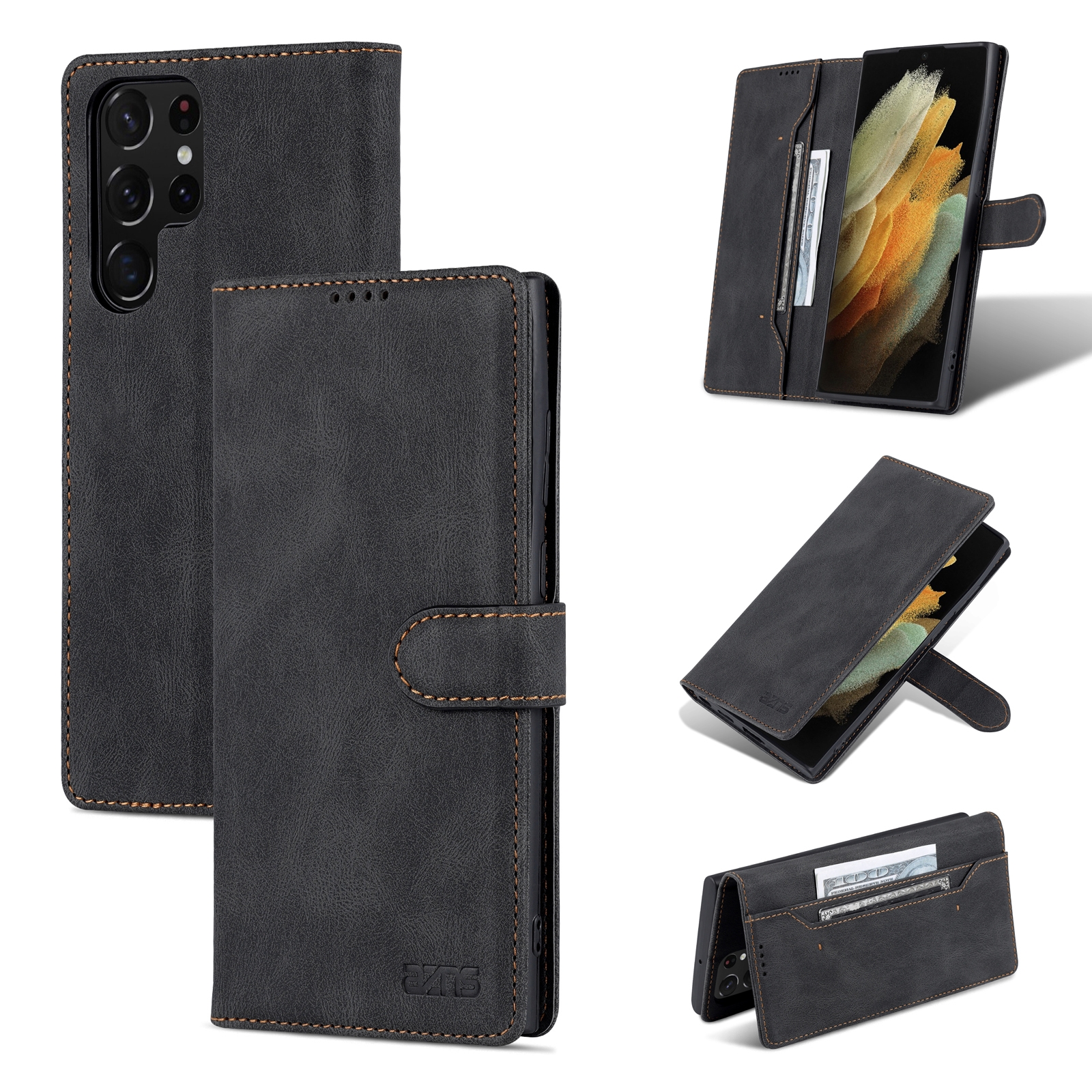 For Samsung Galaxy S22 Ultra AZNS Dream II Skin Feel PU+TPU Horizontal Flip PU Phone Case(Black) For Samsung Galaxy S22 Ultra AZNS Dream II Skin Feel PU+TPU Horizontal Flip PU Phone Case(Black)