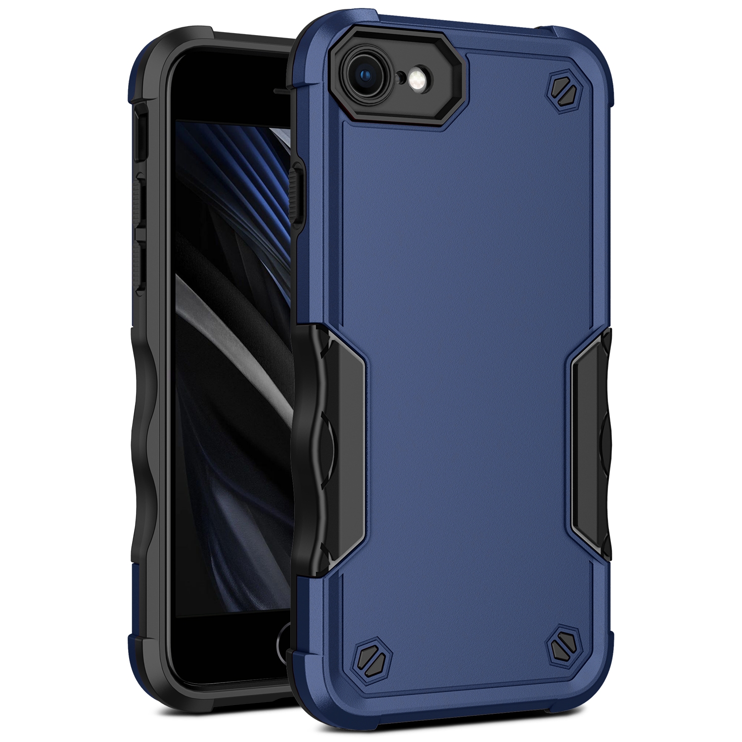 For iPhone SE 2022 / SE 2020 / 8 / 7 Non-slip Armor Phone Case(Blue) For iPhone SE 2022 / SE 2020 / 8 / 7 Non-slip Armor Phone Case(Blue)