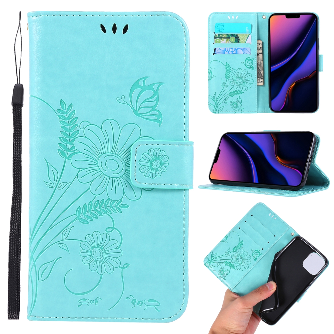 For iPhone 11 Pro Ant Dating Series Mobile Phone Leather Case with Stand & Card Slot & Wallet(Mint Green) For iPhone 11 Pro Ant Dating Series Mobile Phone Leather Case with Stand & Card Slot & Wallet(Mint Green)