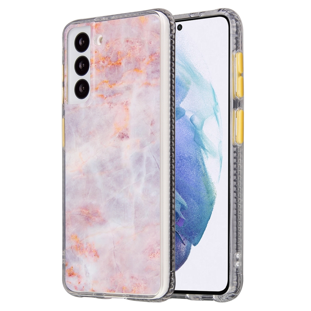 For Samsung Galaxy S22 5G Glazed Marble Pattern TPU + Acrylic Phone Case(Orange) For Samsung Galaxy S22 5G Glazed Marble Pattern TPU + Acrylic Phone Case(Orange)