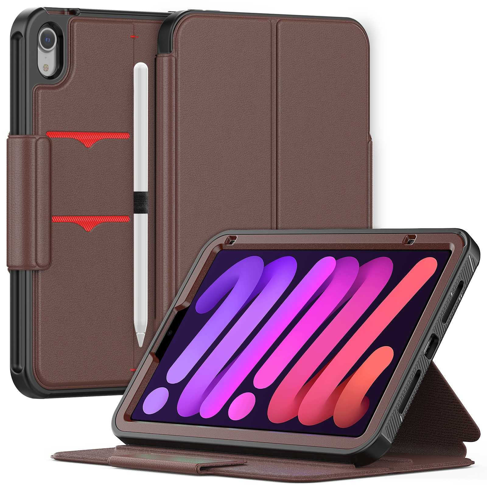 For iPad mini 6 Litchi Texture PU Leather Tablet Case(Coffee) For iPad mini 6 Litchi Texture PU Leather Tablet Case(Coffee)
