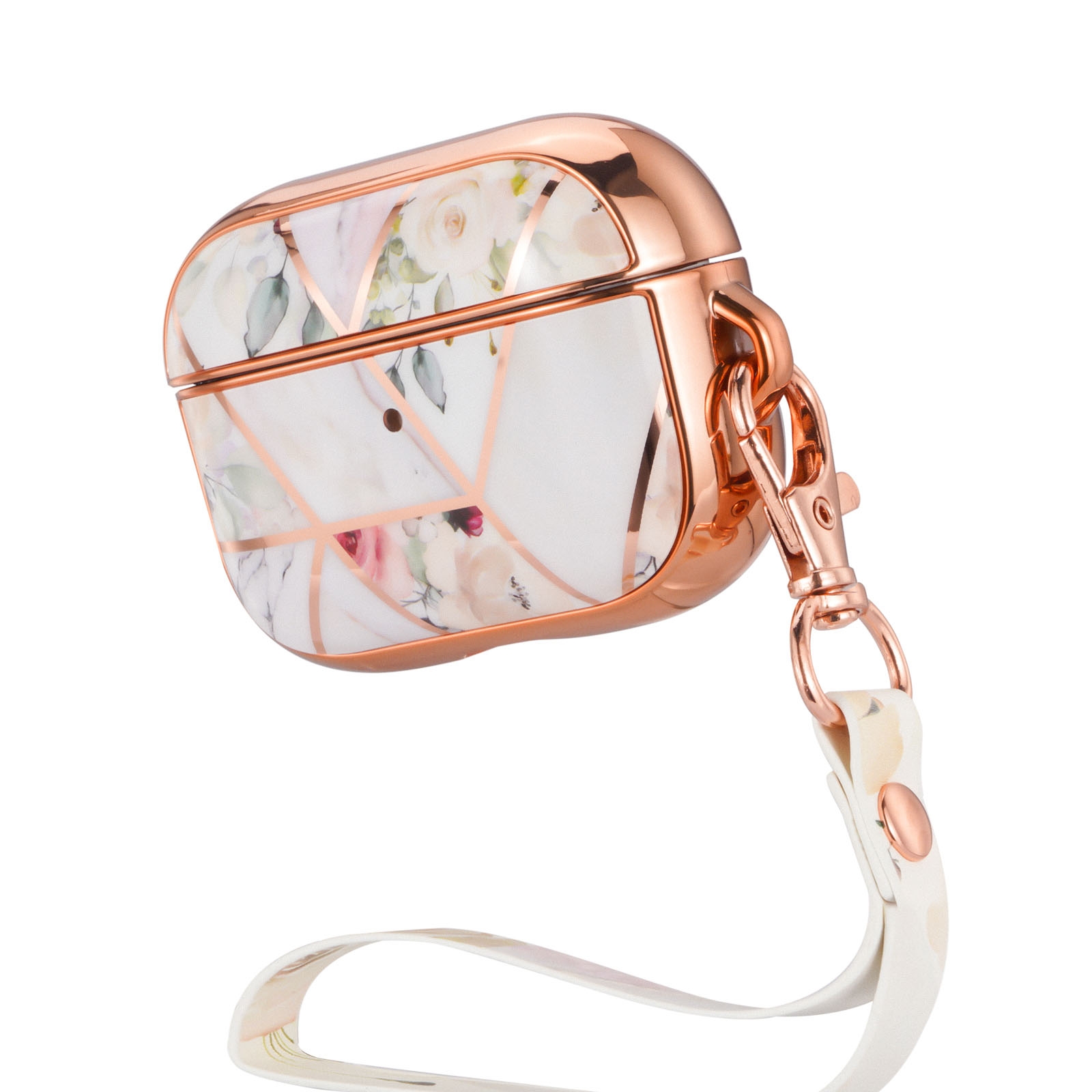 Anti-drop Stitching Earphone Protective Case with Lanyard For AirPods 3(Stitching White Flower) Anti-drop Stitching Earphone Protective Case with Lanyard For AirPods 3(Stitching White Flower)