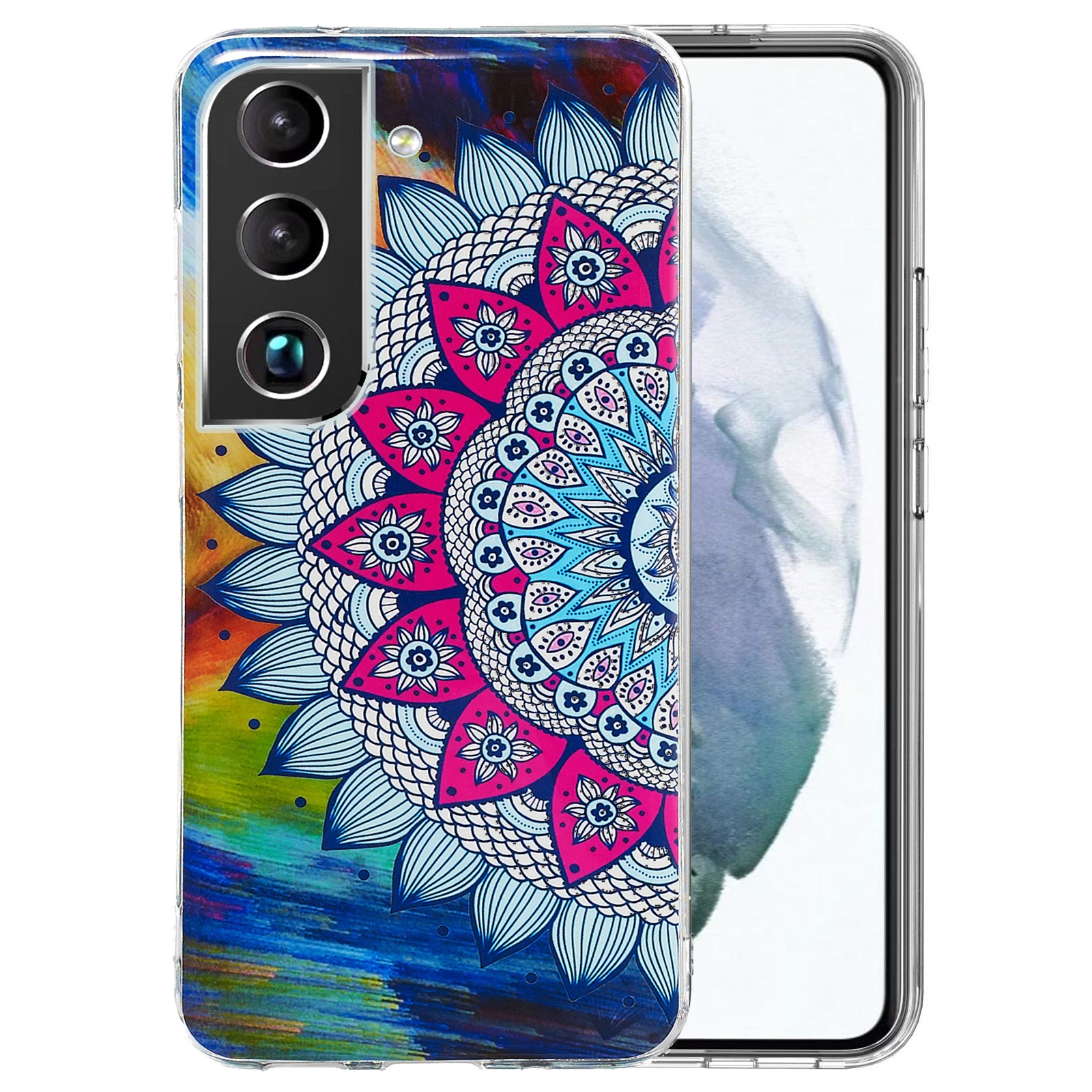 For Samsung Galaxy S22 5G Luminous TPU Protective Phone Case(Half-flower) For Samsung Galaxy S22 5G Luminous TPU Protective Phone Case(Half-flower)