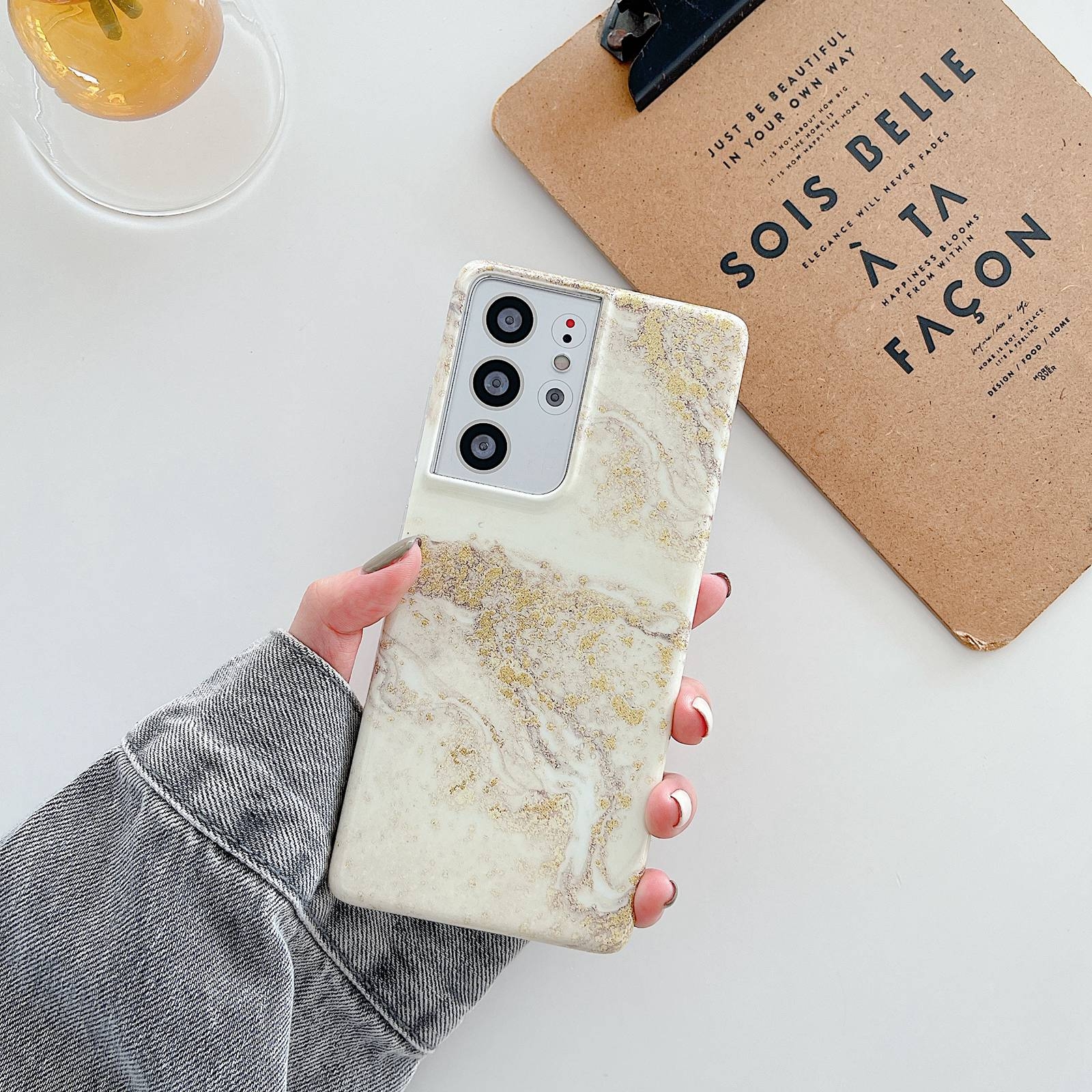 For Samsung Galaxy S21 Ultra 5G Glitter Marble Phone Case(Grey Platinum) For Samsung Galaxy S21 Ultra 5G Glitter Marble Phone Case(Grey Platinum)