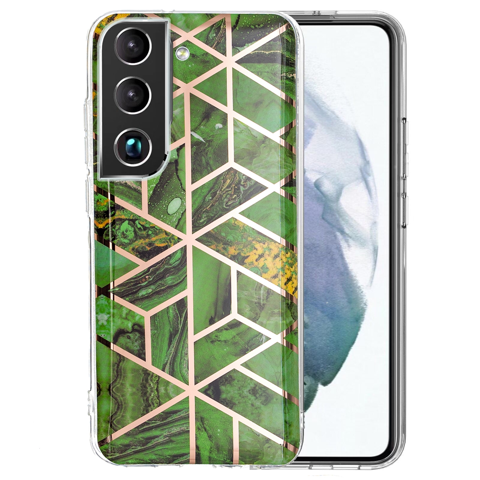 For Samsung Galaxy S22 5G Electroplating TPU Protective Phone Case(Green Rhombus) For Samsung Galaxy S22 5G Electroplating TPU Protective Phone Case(Green Rhombus)