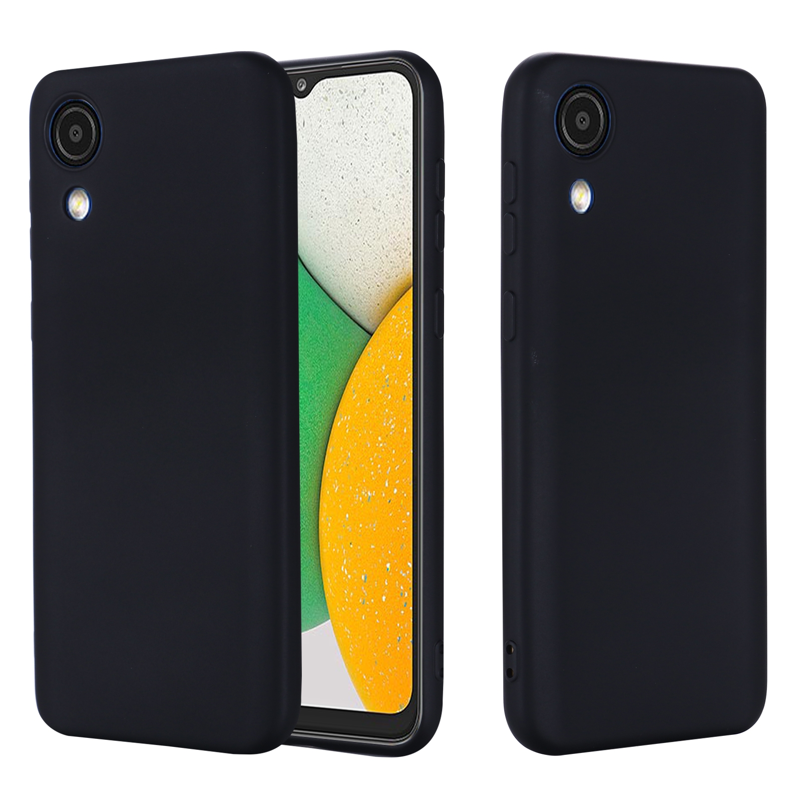 For Samsung Galaxy A03 Core Pure Color Liquid Silicone Phone Case(Black) For Samsung Galaxy A03 Core Pure Color Liquid Silicone Phone Case(Black)