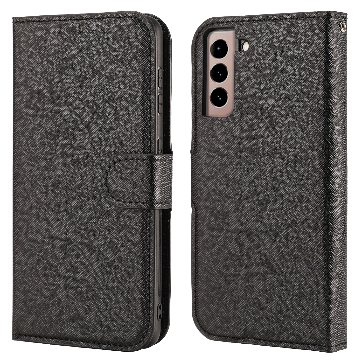 For Samsung Galaxy S21+ 5G Cross Texture Detachable Leather Phone Case(Black) For Samsung Galaxy S21+ 5G Cross Texture Detachable Leather Phone Case(Black)