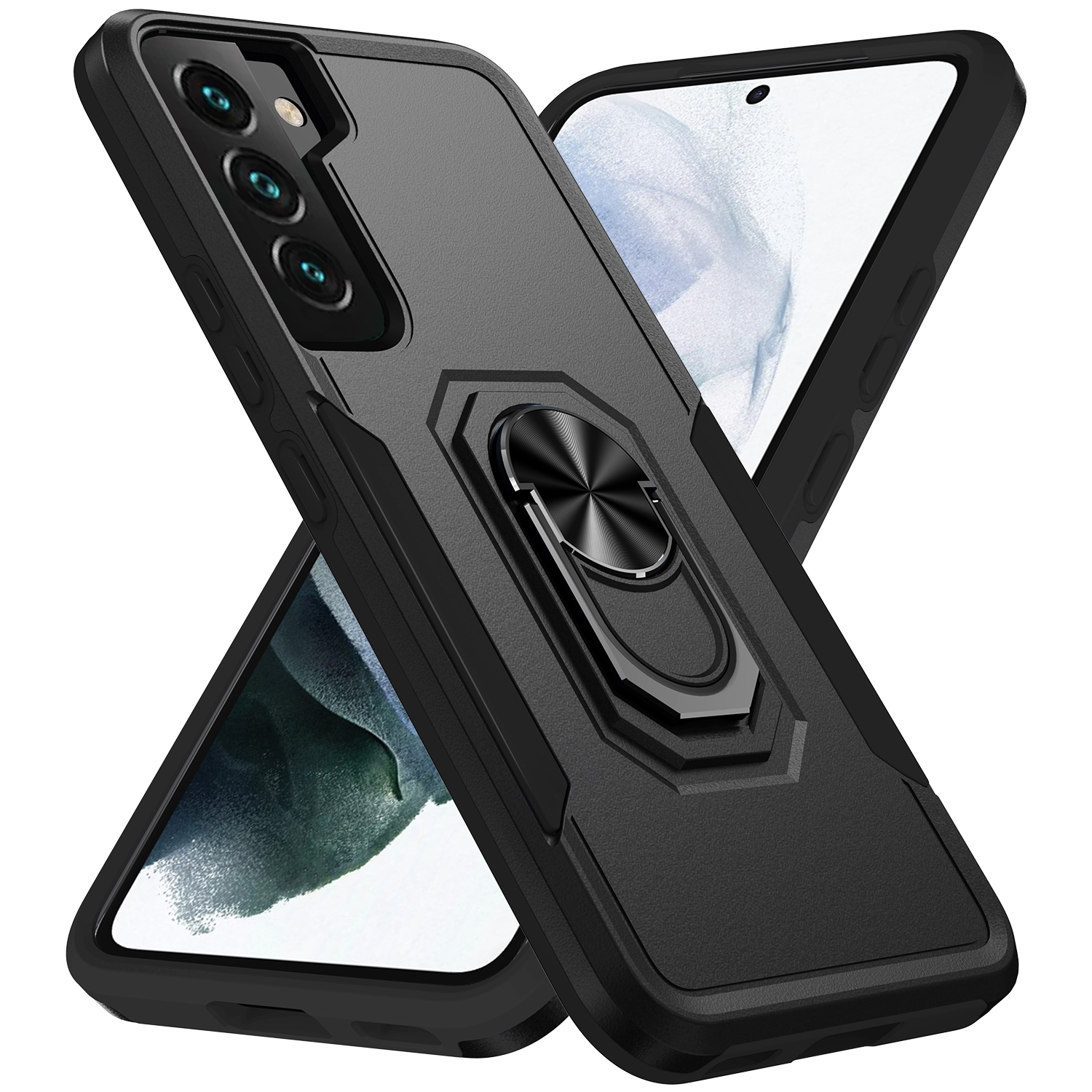 For Samsung Galaxy S22 5G Pioneer Armor Heavy Duty PC + TPU Holder Phone Case(Black) For Samsung Galaxy S22 5G Pioneer Armor Heavy Duty PC + TPU Holder Phone Case(Black)