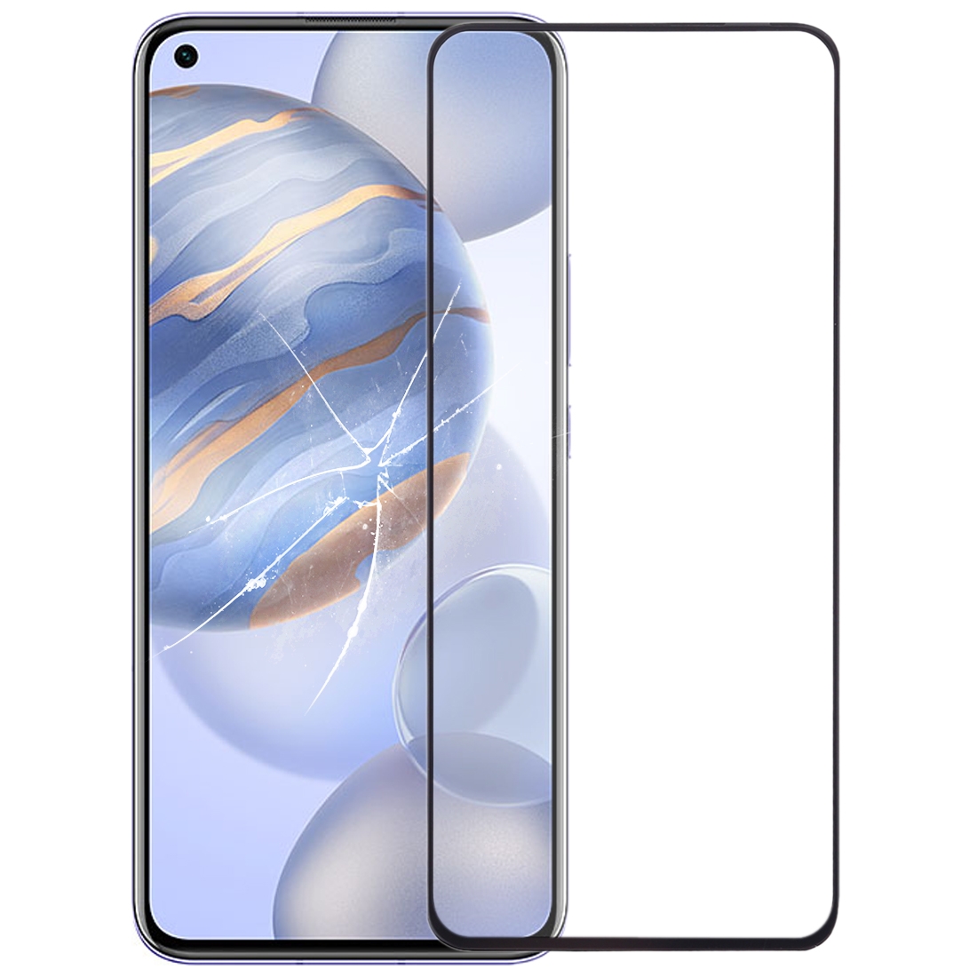 For Huawei Nova 7 Front Screen Outer Glass Lens with OCA Optically Clear Adhesive 