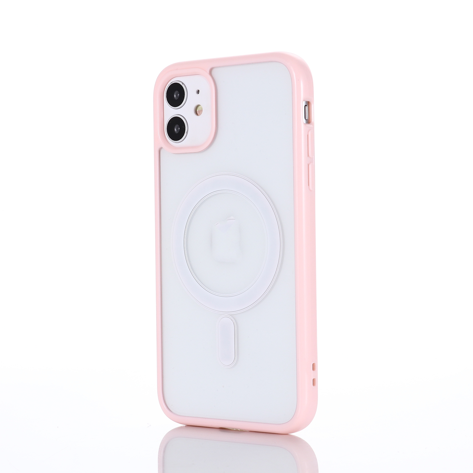 For iPhone 13 Pro Max 2 in 1 Colorful Frame Transparent Magnetic Phone Case (Pink) For iPhone 13 Pro Max 2 in 1 Colorful Frame Transparent Magnetic Phone Case (Pink)