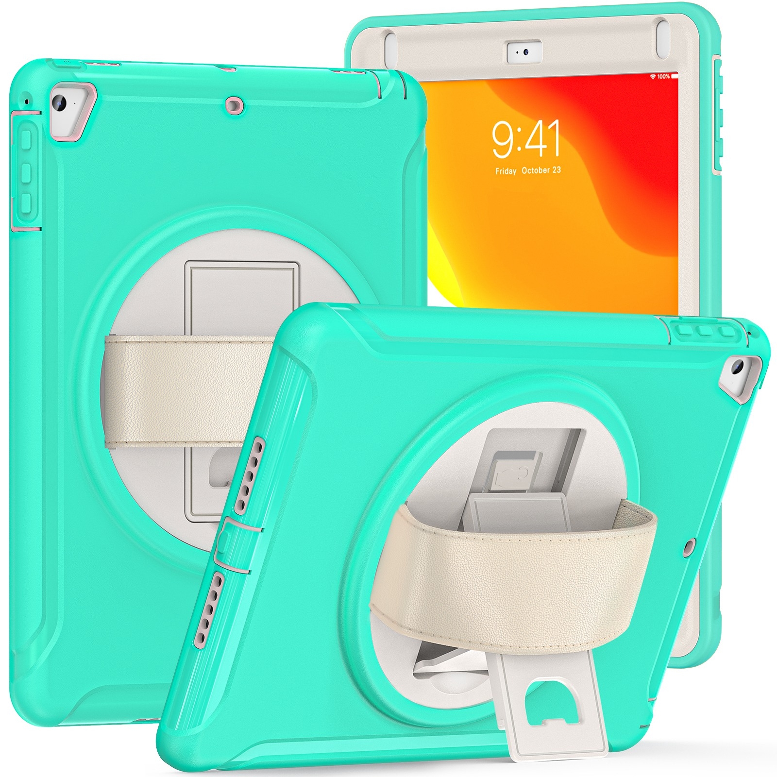 360 Degree Rotation PC + TPU Tablet Case For iPad 9.7 2018 / 2017(Mint Green) 360 Degree Rotation PC + TPU Tablet Case For iPad 9.7 2018 / 2017(Mint Green)