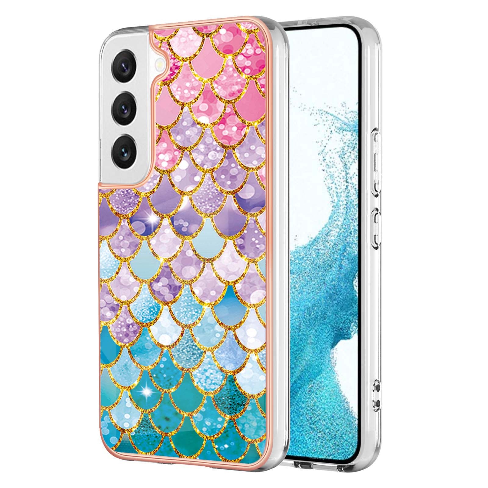For Samsung Galaxy S22 5G Electroplating IMD TPU Phone Case(Colorful Scales) For Samsung Galaxy S22 5G Electroplating IMD TPU Phone Case(Colorful Scales)