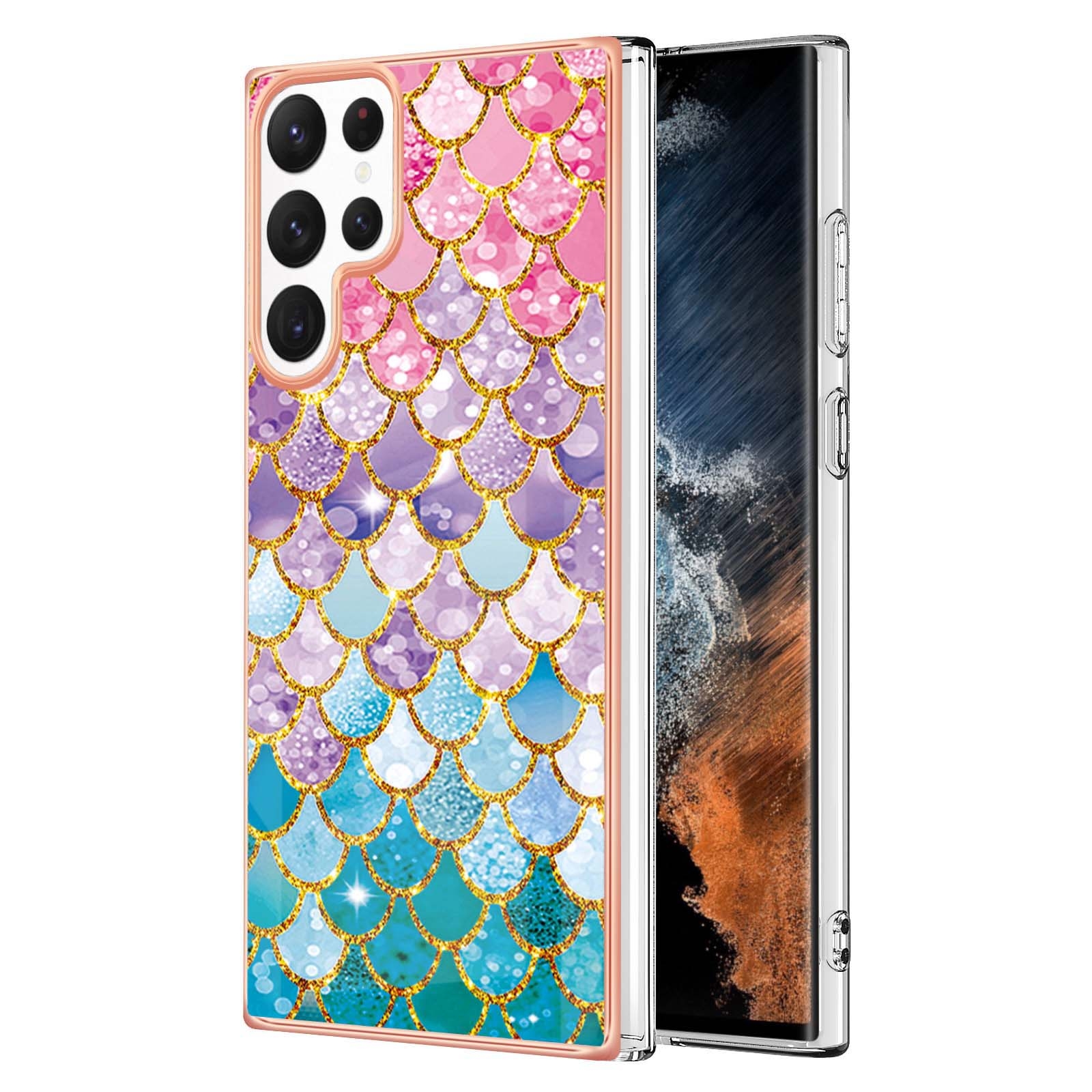 For Samsung Galaxy S22 Ultra 5G Electroplating IMD TPU Phone Case(Colorful Scales) For Samsung Galaxy S22 Ultra 5G Electroplating IMD TPU Phone Case(Colorful Scales)