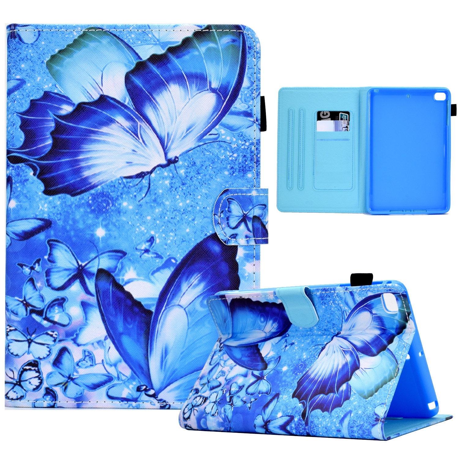 Sewing Pen Slot Leather Tablet Case For iPad mini 2019 / 4 / 3 / 2 / 1(Butterflies) Sewing Pen Slot Leather Tablet Case For iPad mini 2019 / 4 / 3 / 2 / 1(Butterflies)
