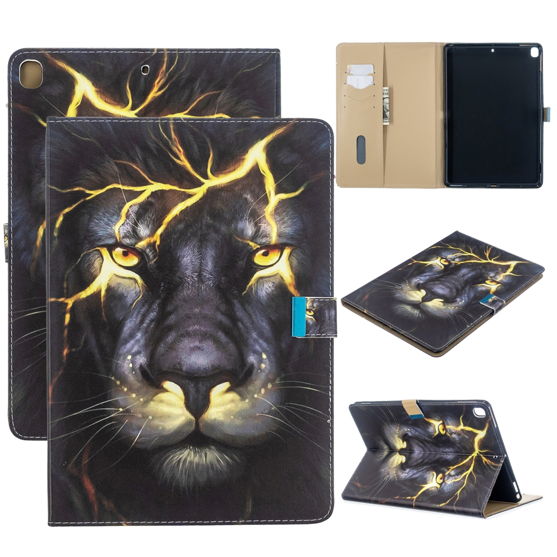 For iPad 10.2 / 10.5 inch Colored Drawing Pattern Horizontal Flip Leather Case with Holder & Card Slots & Wallet(Lion) For iPad 10.2 / 10.5 inch Colored Drawing Pattern Horizontal Flip Leather Case with Holder & Card Slots & Wallet(Lion)