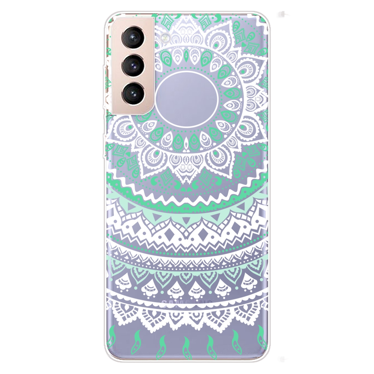 For Samsung Galaxy S21+ 5G Gradient Lace Transparent TPU Phone Case(Green White) For Samsung Galaxy S21+ 5G Gradient Lace Transparent TPU Phone Case(Green White)