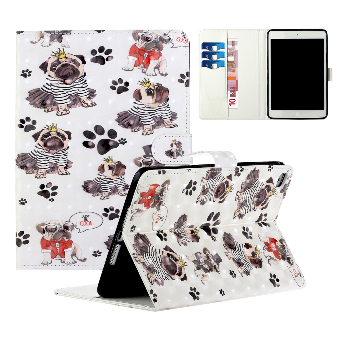 iPad mini 1 /2 / 3 / 4 / 5 Colored Drawing Horizontal Flip Leather with Holder & Card Slot & Wallet Sleep / Wake-up Function(Crown Dog) iPad mini 1 /2 / 3 / 4 / 5 Colored Drawing Horizontal Flip Leather with Holder & Card Slot & Wallet Sleep / Wake-up Function(Crown Dog)