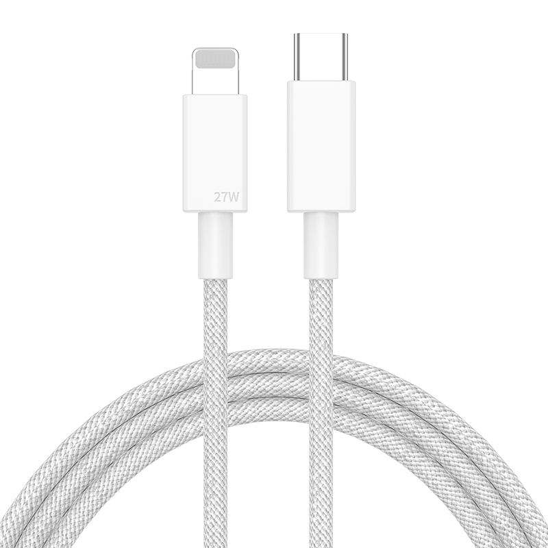 27W PD USB-C / Type-C to 8 Pin Fast Charging Braided Data Cable, Cable Length: 1m(Grey) 27W PD USB-C / Type-C to 8 Pin Fast Charging Braided Data Cable, Cable Length: 1m(Grey)