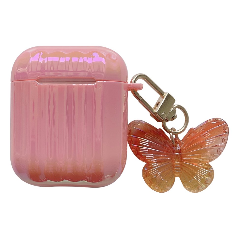 Color Plated PC Earphone Case with Butterfly Clasp For AirPods 1 / 2(Pink) Color Plated PC Earphone Case with Butterfly Clasp For AirPods 1 / 2(Pink)