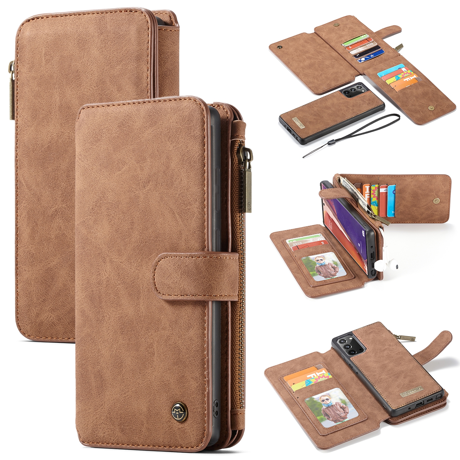 For Samsung Galaxy Note20 CaseMe-007 Detachable Multifunctional Leather Phone Case(Brown) For Samsung Galaxy Note20 CaseMe-007 Detachable Multifunctional Leather Phone Case(Brown)