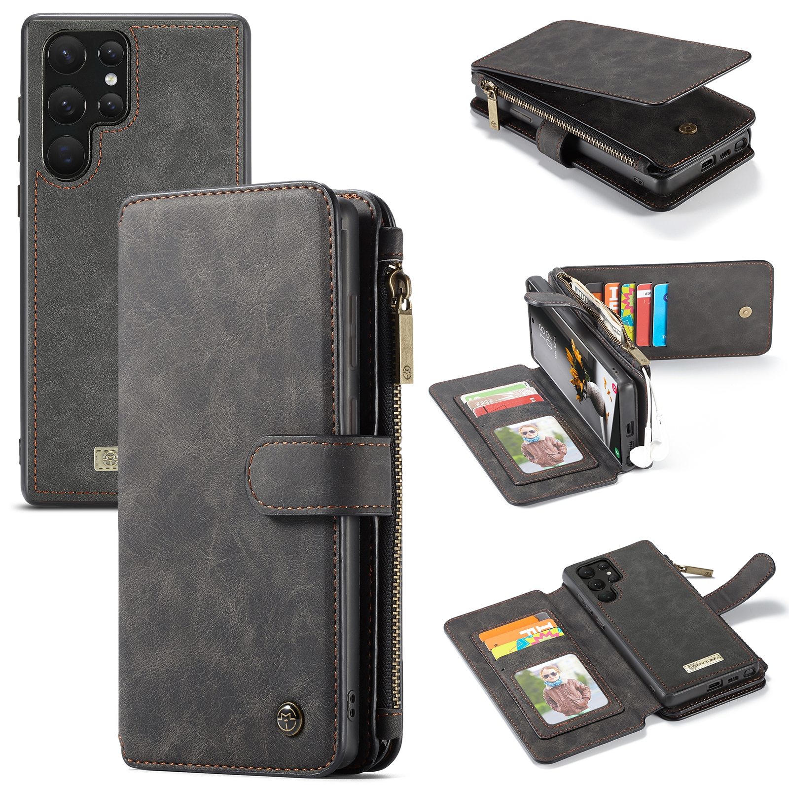 For Samsung Galaxy S22 Ultra 5G CaseMe-007 Detachable Multifunctional Leather Phone Case(Black) For Samsung Galaxy S22 Ultra 5G CaseMe-007 Detachable Multifunctional Leather Phone Case(Black)