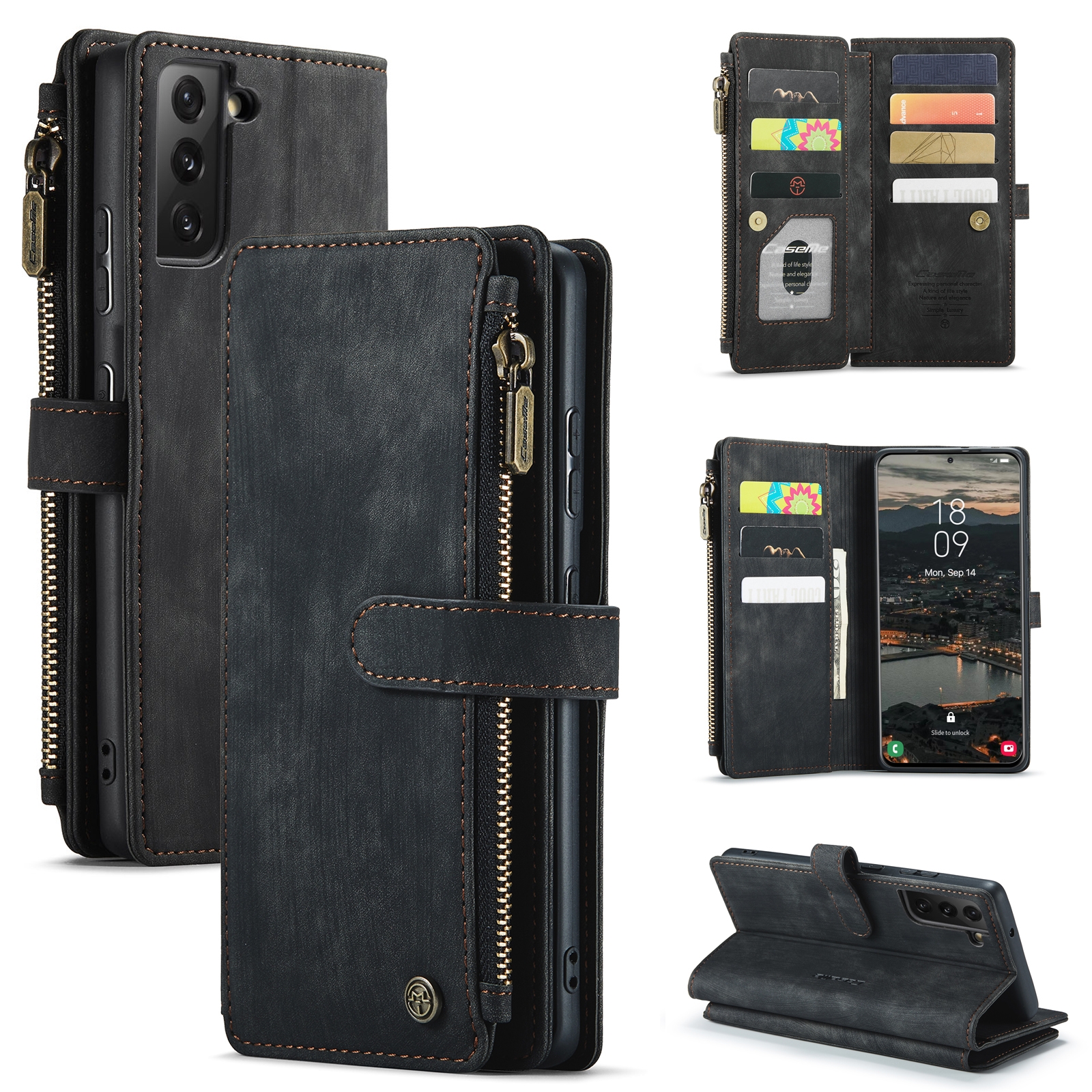 For Samsung Galaxy S22+ 5G CaseMe C30 Multifunctional Phone Leather Case with Holder & Card Slot & Wallet(Black) For Samsung Galaxy S22+ 5G CaseMe C30 Multifunctional Phone Leather Case with Holder & Card Slot & Wallet(Black)
