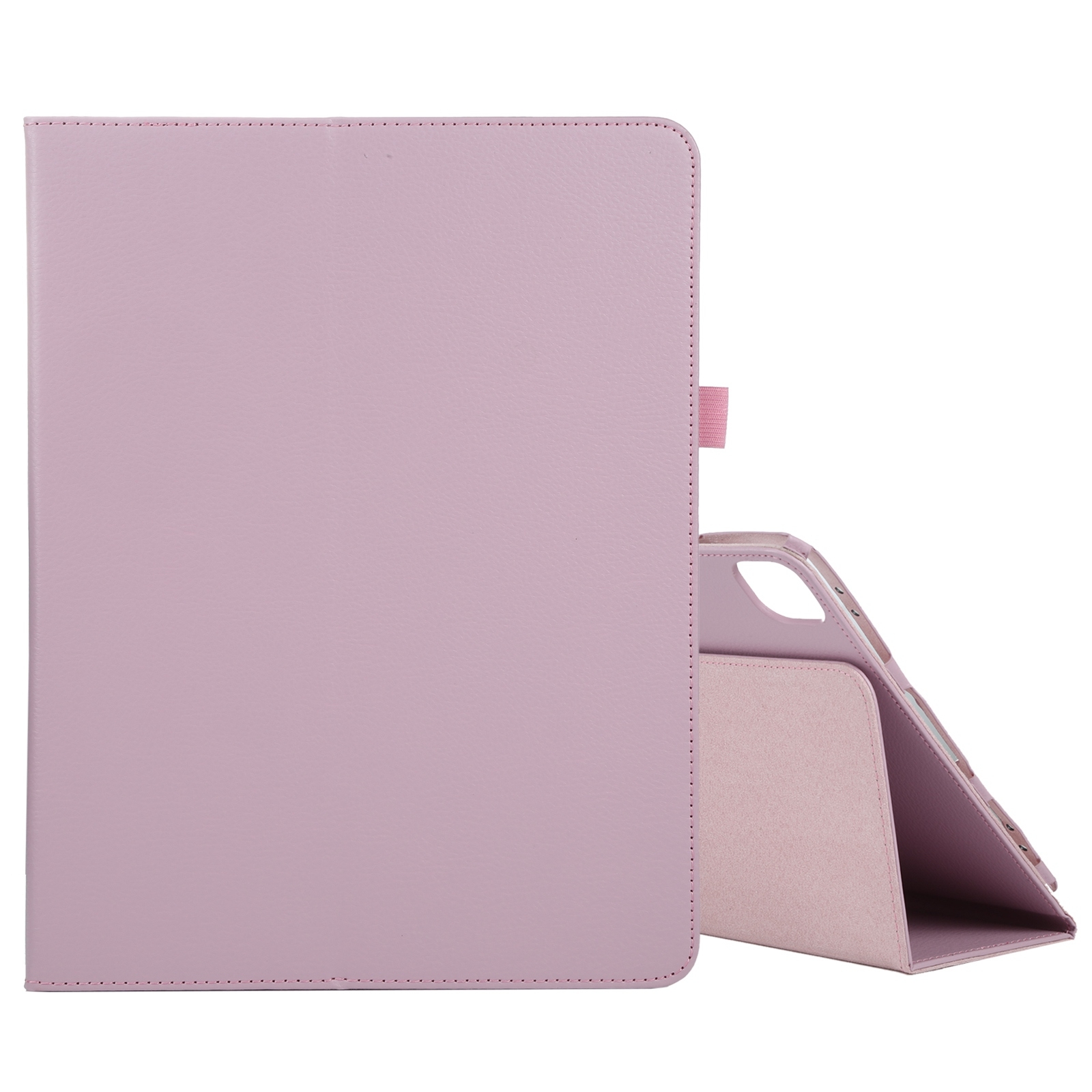 For iPad Air 13 2024 / iPad Pro 12.9 2022 / 2021 / 2020 / 2018 Litchi Texture Solid Color Leather Tablet Case(Pink)