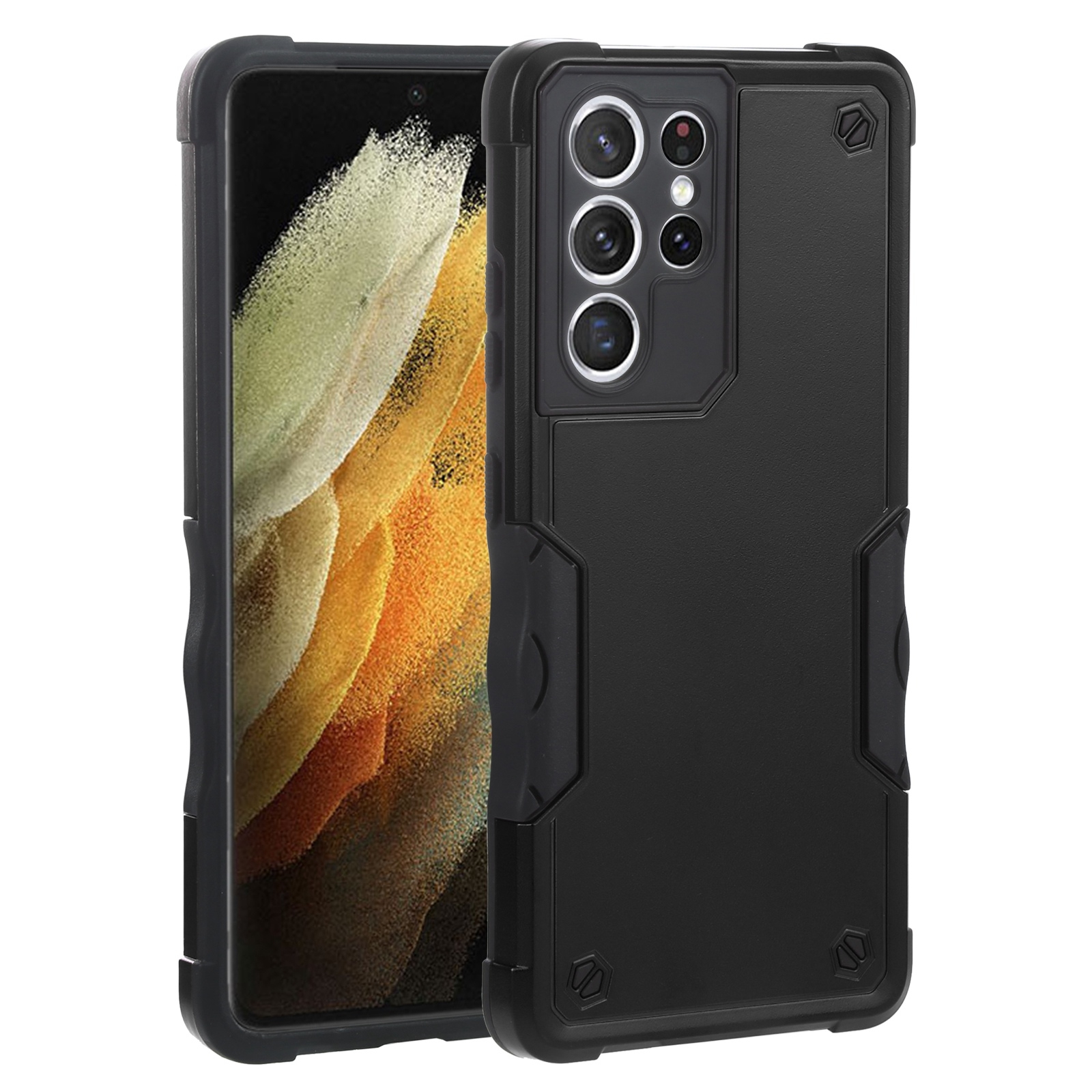 For Samsung Galaxy S21 Ultra 5G Non-slip Armor Phone Case(Black) For Samsung Galaxy S21 Ultra 5G Non-slip Armor Phone Case(Black)
