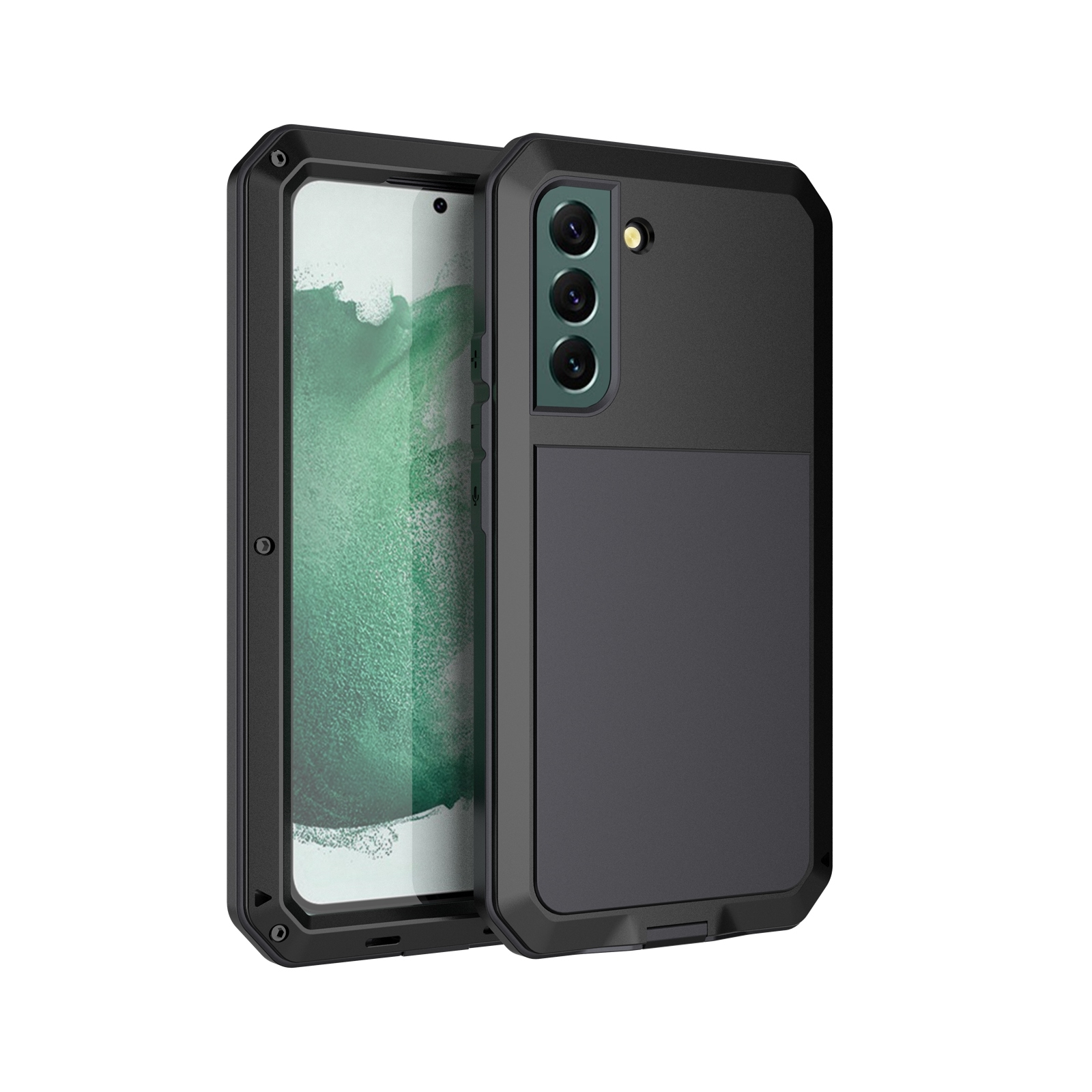 For Samsung Galaxy S22+ 5G Shockproof Life Waterproof Silicone + Zinc Alloy Phone Case(Black) For Samsung Galaxy S22+ 5G Shockproof Life Waterproof Silicone + Zinc Alloy Phone Case(Black)