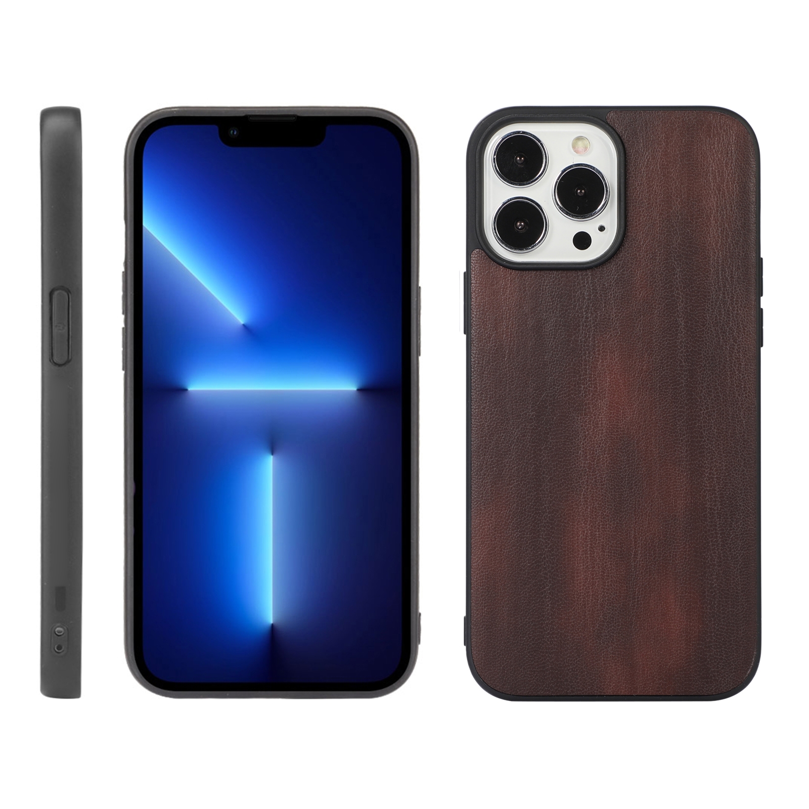 For iPhone 13 Pro Yellow Cow Texture PU Phone Case (Coffee) For iPhone 13 Pro Yellow Cow Texture PU Phone Case (Coffee)