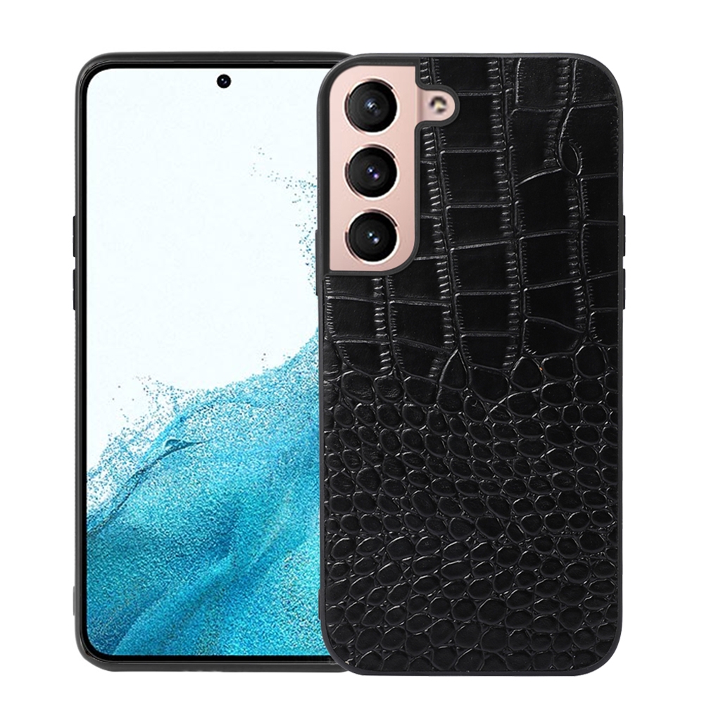 For Samsung Galaxy S22+ 5G Crocodile Top Layer Cowhide Leather Phone Case(Black) For Samsung Galaxy S22+ 5G Crocodile Top Layer Cowhide Leather Phone Case(Black)