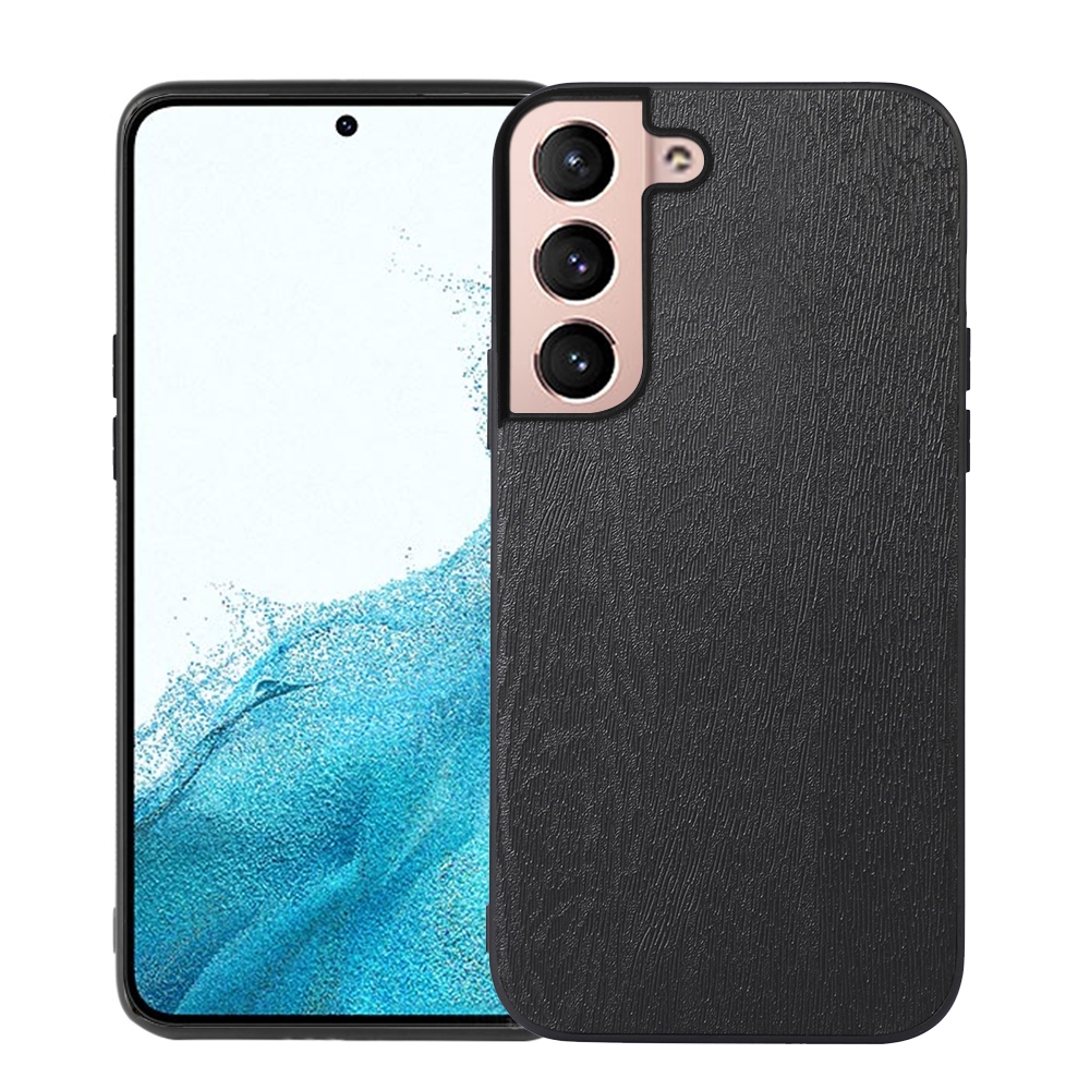 For Samsung Galaxy S22+ 5G Wood Texture PU Phone Case(Black) For Samsung Galaxy S22+ 5G Wood Texture PU Phone Case(Black)