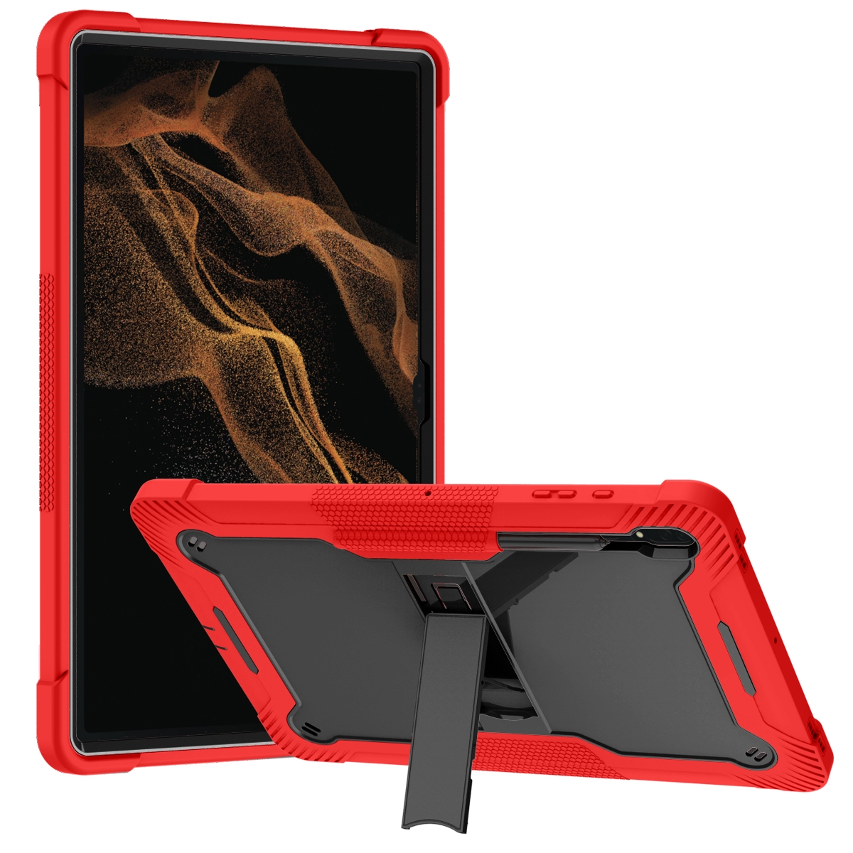 For Samsung Galaxy Tab S9 Ultra / S8 Ultra Silicone + PC Shockproof Protective Tablet Case(Red + Black) For Samsung Galaxy Tab S9 Ultra / S8 Ultra Silicone + PC Shockproof Protective Tablet Case(Red + Black)